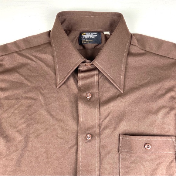 Vintage 70s JCPenney ultressa polyester shirt Sz M - Picture 3 of 6